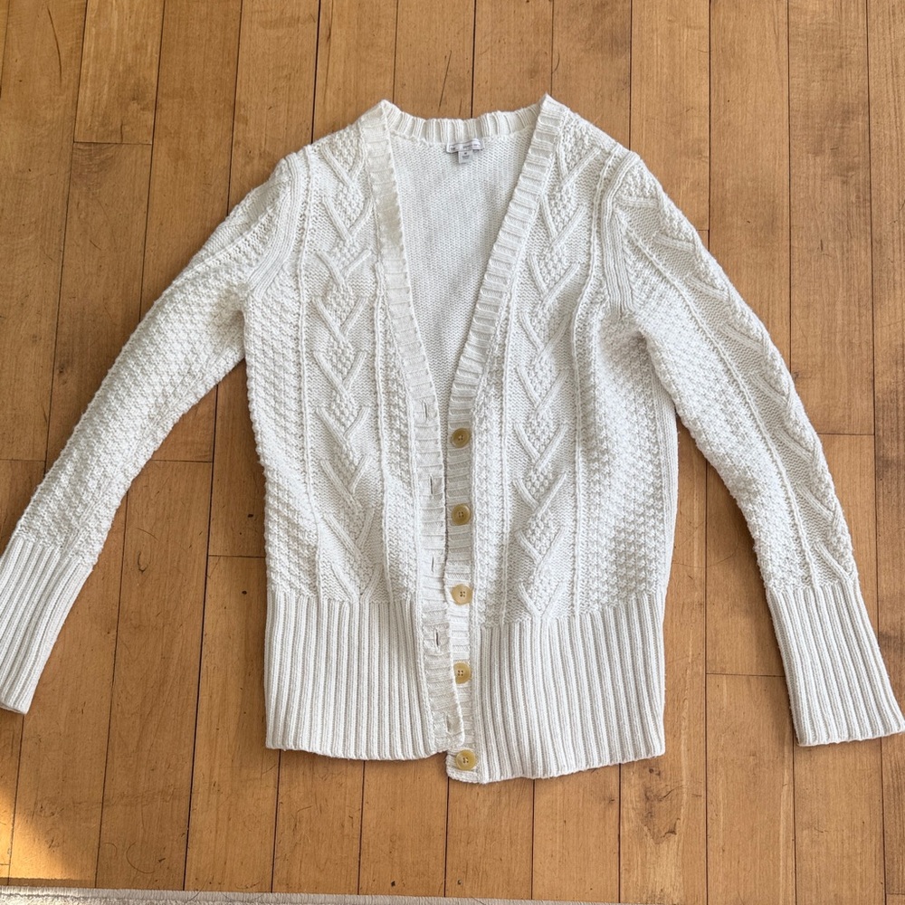 GAP Ivory Cable Knit Cardigan